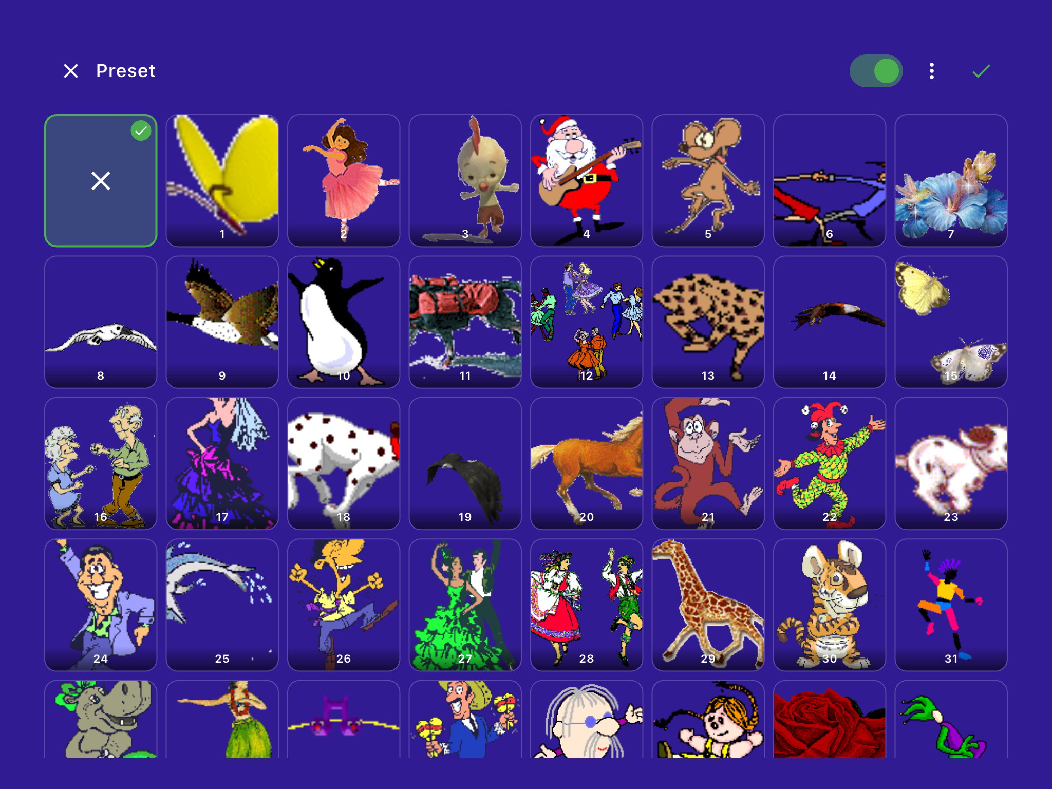 Animated particle effects